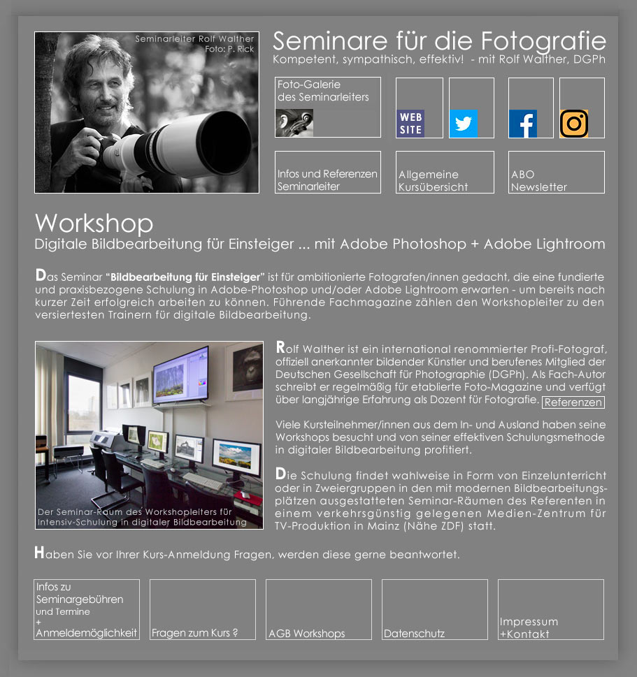 Fotokurs fr digitale Bildbearbeitung mit Adobe Photoshop und Lightroom